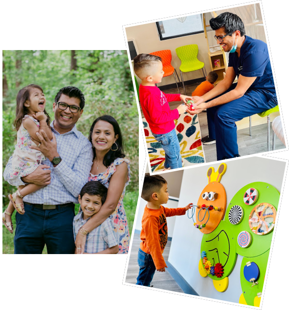 dr. shrenik shah pediatric dentist interacting with children